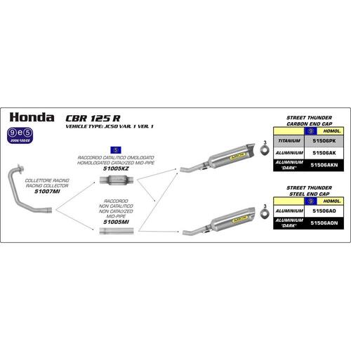 Arrow Header for Hon CBR125R ('11-13) in SS