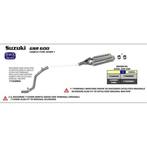 Arrow Link Pipe for Suz GSR-600 ('06-11) in SS