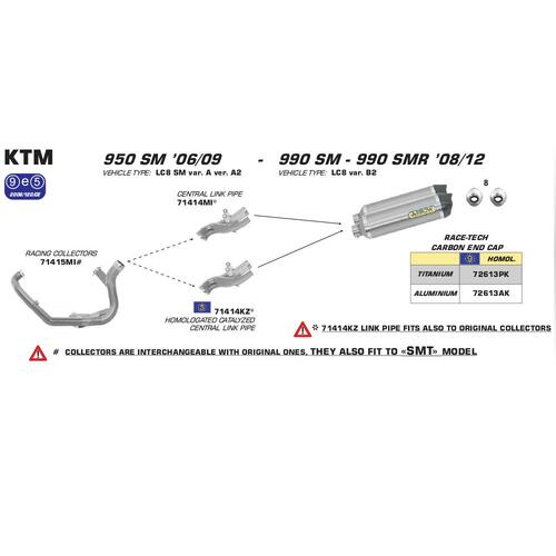 Arrow Racing 2:1 Header for KTM 950SM, 990SM/SMR in SS