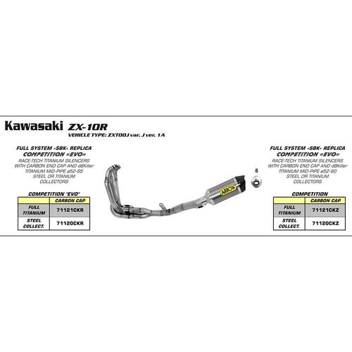 Arrow Link Pipe (for 71770 silencer) for Kaw ZX-10R ('11-15) in SS