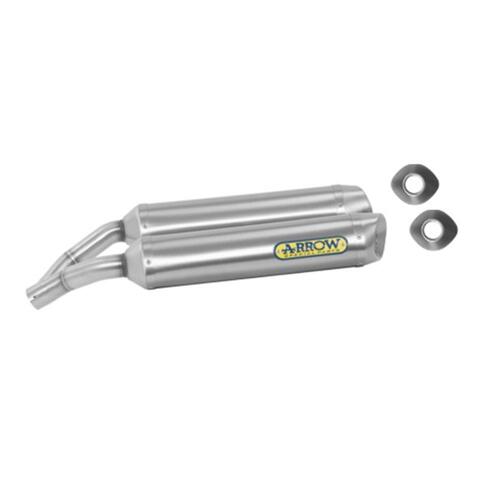 Arrow Street Thunder Muffler Set for Yam YZF1000-R1 ('04-06) in Alum. Silver w/St Cap