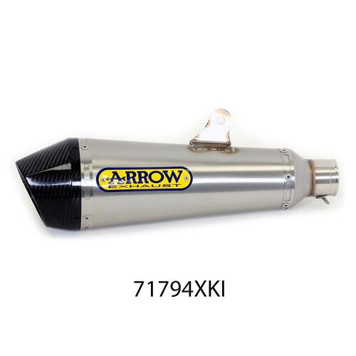 Arrow X-Kone Muffler for Kaw ER-6N, ER-6F, Versys 650 in Nichrom Silver w/CF Cap