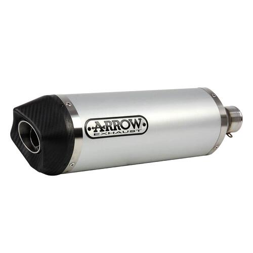 Arrow Race-Tech Muffler for Hon CB500F/R, 500X in Alum. Silver w/CF Cap