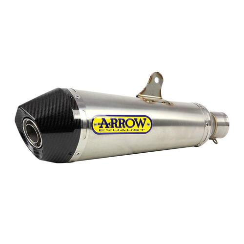 Arrow X-Kone Muffler for Hon CB500F, CBR500R, CB500X in Nichrom Silver w/CF Cap