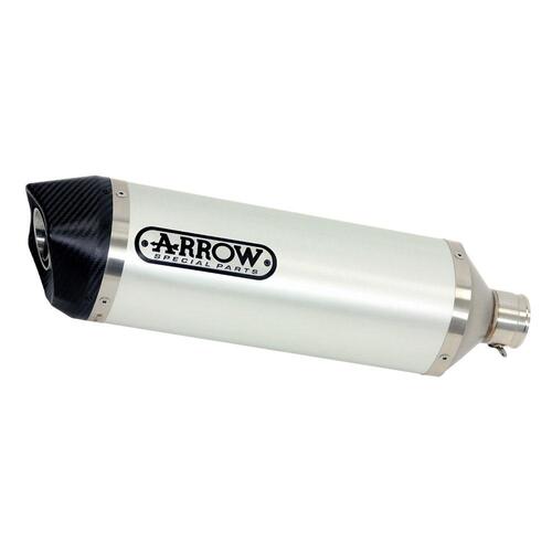 Arrow Race-Tech Muffler for Kaw Z900 ('17-19) in Alum. Silver w/CF Cap