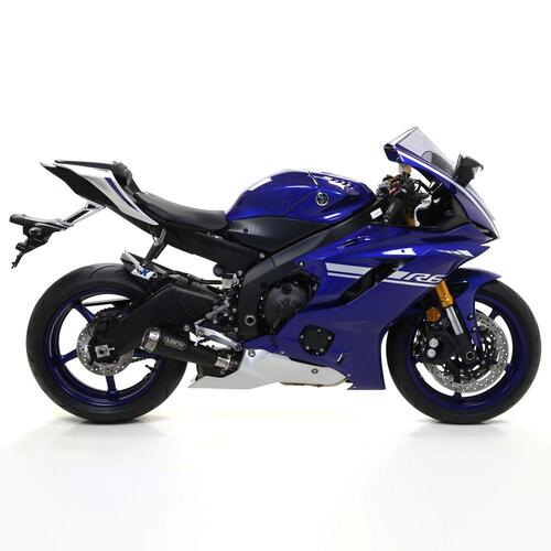 Arrow Pro-Race Muffler for Yam YZF R6 ('17-) in Nichrom Dark w/St Cap