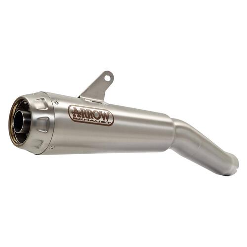 Arrow Pro-Race Muffler for Kaw Ninja 400 & Z 400 in Nichrom Silver w/St Cap