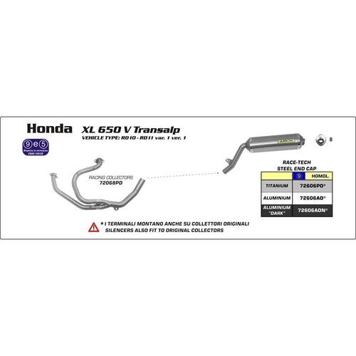 Arrow Honda XL650V '00-07 2:1 Stainless Steel Collectors Exhaust