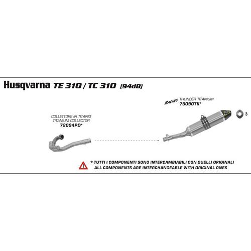 Arrow Header for Husq TC/TE 310 ('10-11) in Titanium