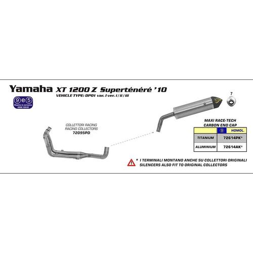 Arrow Racing 2:1 Header for Yam XT1200Z ('10-) in SS