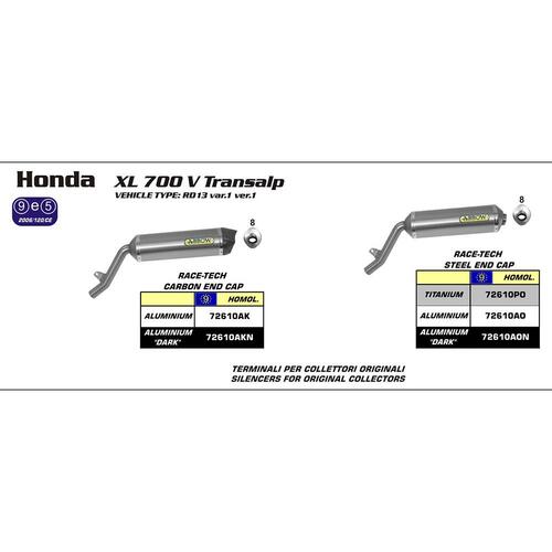 Arrow Race-Tech Muffler for Hon XL700V ('08-10) in Titanium (for OEM Header)