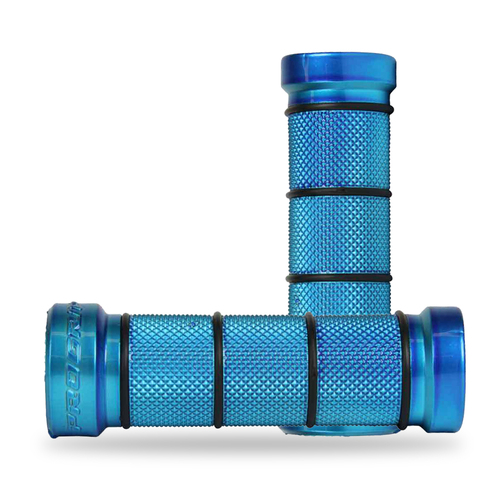 Progrip Blue Single Density (24-28mm) 866 Chrome Cruiser Grips