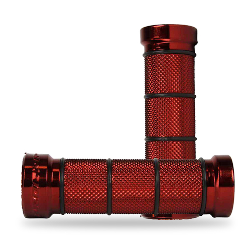 Progrip Red Single Density (24-28mm) 866 Chrome Cruiser Grips