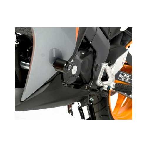 Aero Crash Protectors (Black) - Honda CBR125R 2011- Drill Kit