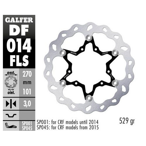 Galfer Standard Solid Mount Front Wave Rotor