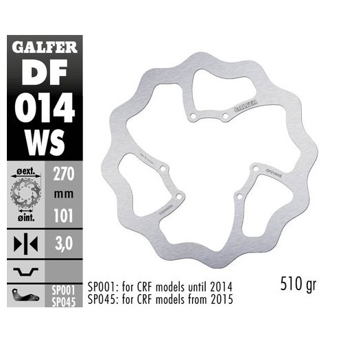 Galfer O/Size Solid Mount Front Wave Rotor