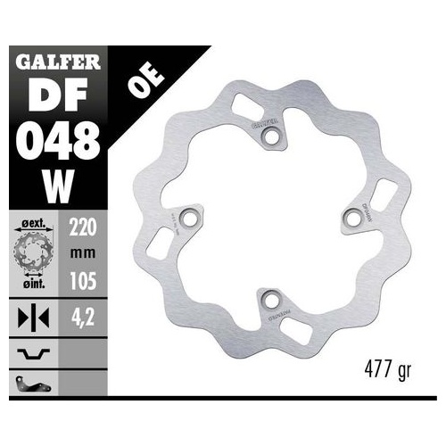 Galfer Standard Solid Mount Front Wave Rotor