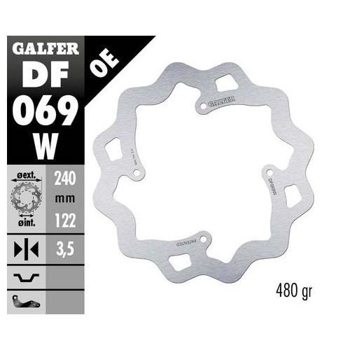 Galfer Standard Solid Mount Rear Wave Rotor