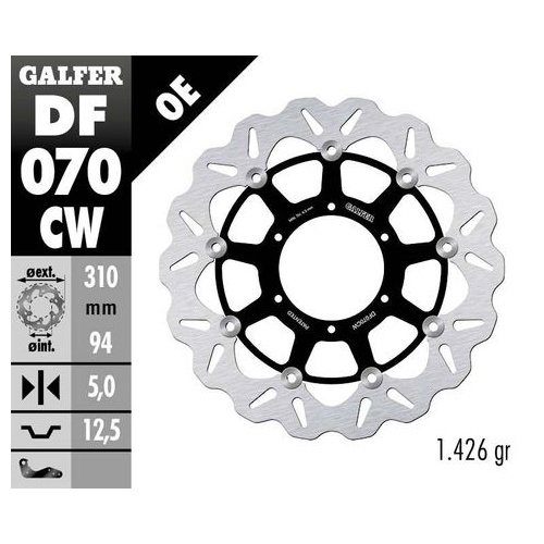 Galfer Standard Solid Mount Rear Wave Rotor