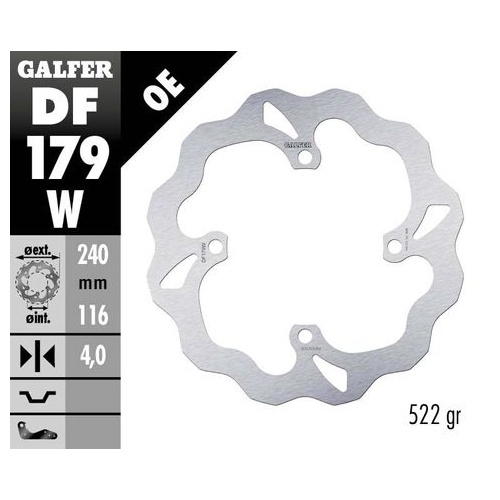 Galfer Standard Solid Mount Rear Wave Rotor