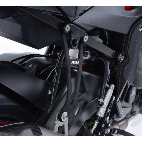 Exhaust Hanger & LH footrest blanking plate (kit), BLK,