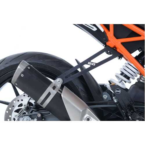 Exhaust Hanger & LH footrest blanking plate (kit), BLK,