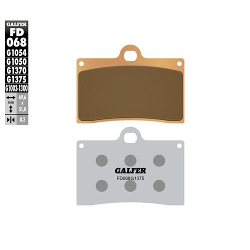 Galfer Hh Sintered Compound Ceramic Coated Backing 2