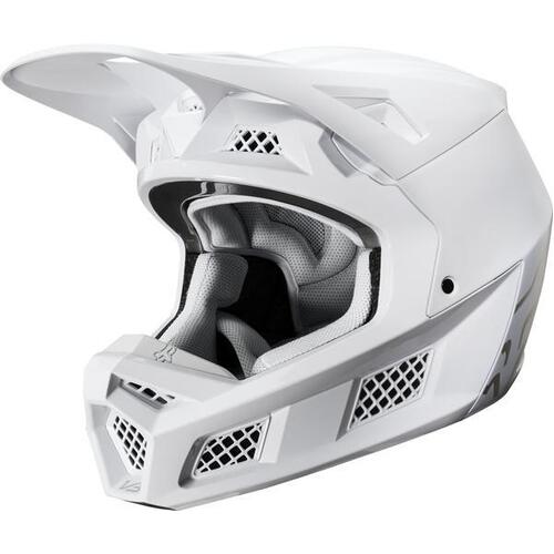 Fox V3 Solids ECE Helmet 2020 White Silver