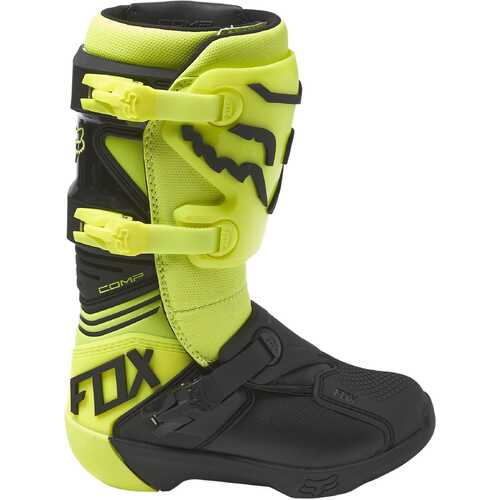 Fox Youth Comp Boot Buckle Flo Yellow