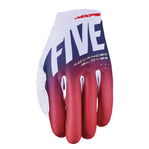 Five 'MXF2 Evo' MX Gloves - Split White/Red/Blue