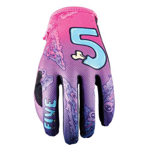 Five 'MXF4' Kids MX Gloves - Slice Purple