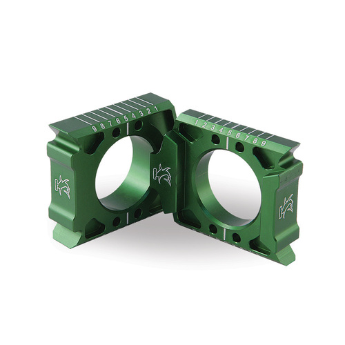 Hammerhead Kawasaki KXF 250-450 2004-On Axle Blocks Green