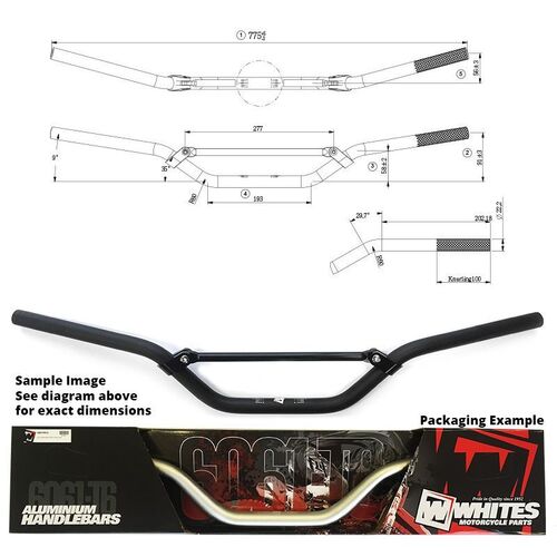 Whites Handlebar 7/8 (22.2mm) AL6061 Black KTM SX85