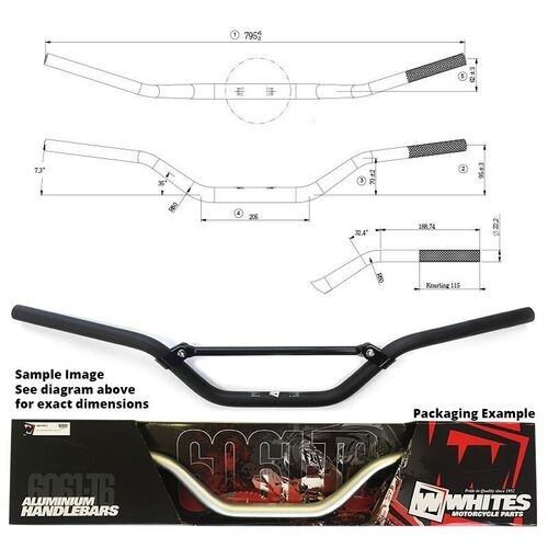 Whites Handlebar 7/8 (22.2mm) AL6061 Black SX65