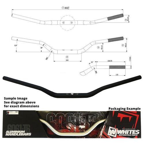 Whites Handlebar Taper AL6061 Black CR125 CRF250/450 KX250/450