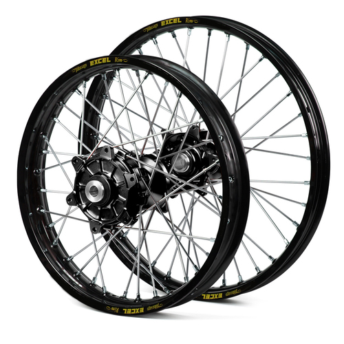 Honda Haan / Excel Enduro Cush Drive Black Rims / Black Hubs Wheel Set CRF 250-450 X 2004-2015 (21*1.60 / 18*2.15)