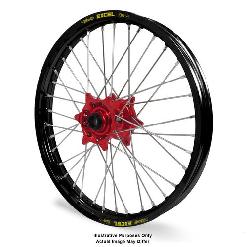 Honda Africa Twin CRF1000L Adventure Black Excel Rims / Red Haan Hubs Front Wheel - Africa Twin CRF1000L 2015-On 21*1.85   