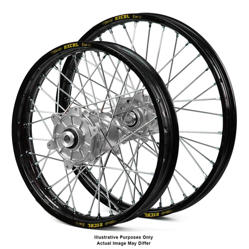 Honda Africa Twin CRF1000L Adventure  Black Excel Rims / Silver Haan Hubs Wheel Set - Africa Twin CRF1000L 2015-On 21*1.85 / 18*4.00 