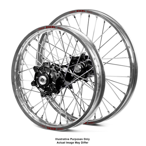 Honda Africa Twin CRF1000L Adventure Silver Excel Rims / Black Haan Hubs Wheel Set - Africa Twin CRF1000L 2015-On 21*1.85 / 18*4.25 