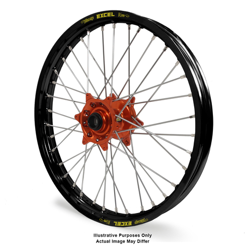 KTM 950-990 Adventure Black Excel Rims / Orange Haan Hubs Front Wheel - 950-990 Adventure 2003-14 17*3.5 