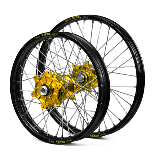 KTM Haan / Excel Enduro Cush Drive Black Rims / Gold Hubs Wheel Set 690 2007-2017 (21*1.85 / 18*2.50)