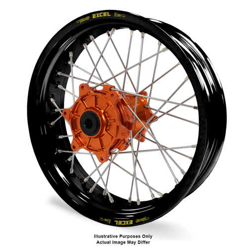 KTM 950-990 Adventure Black Excel Rims / Orange Haan Hubs Rear Wheel - 950-990 Adventure 2003-14 17*5.00