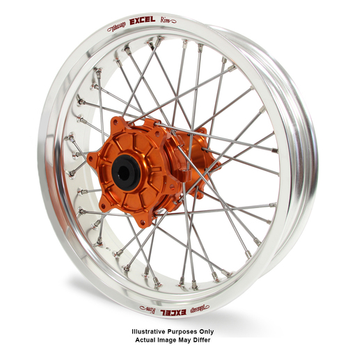 KTM 950-990 Adventure Silver Excel Rims / Orange Haan Hubs Rear Wheel - 950-990 Adventure 2003-14 17*5.00