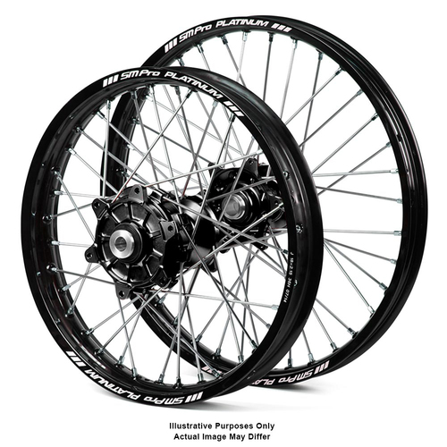 Honda Africa Twin CRF1000L Adventure Black Platinum Rims / Black Haan Hubs Wheel Set Africa Twin CRF1000L 2015-On 21*1.85 / 18*4.25 