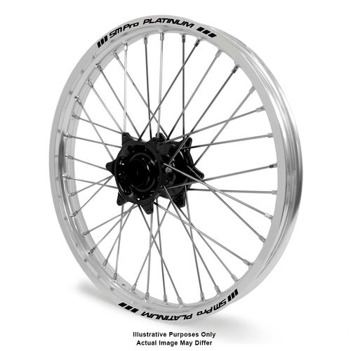 Honda Africa Twin CRF1000L Adventure Silver Platinum Rims / Black Haan Hubs Front Wheel - Africa Twin CRF1000L 2015-On 21*1.85 