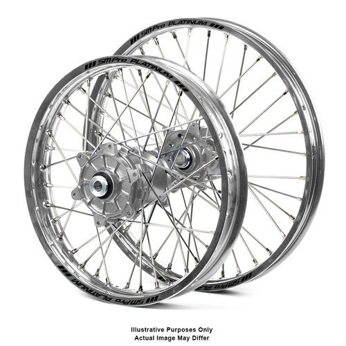 Honda Africa Twin CRF1000L Adventure Silver Platinum Rims / Silver Haan Hubs Wheel Set Africa Twin CRF1000L 2015-On 21*1.85 / 18*4.25 