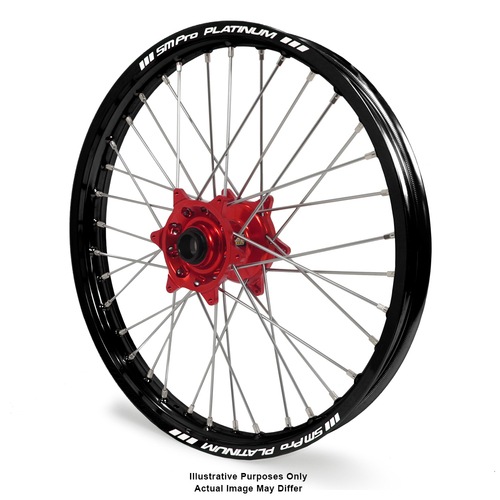 Honda Africa Twin CRF1000L Adventure Black Platinum Rims / Red Haan Hubs Front Wheel - Africa Twin CRF1000L 2015-On 17*3.50 