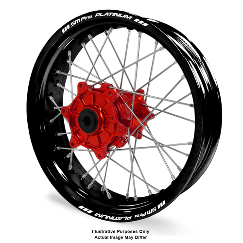 Honda Africa Twin CRF1000L Adventure Black Platinum Rims / Red Haan Hubs Rear Wheel - Africa Twin CRF1000L 2015-On 18*4.25 OEM SIZE