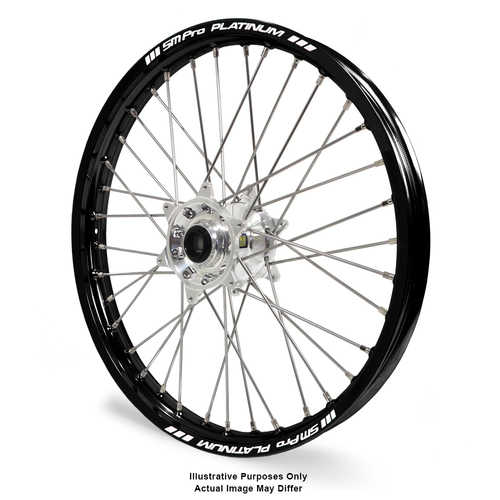 KTM 950-990 Adventure Black Platinum Rims / Silver Haan Hubs Front Wheel - 950-990 Adventure 2003-14 21*1.85   