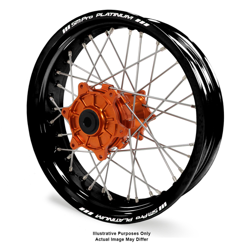 KTM Adventure Black Platinum Rims / Orange Haan Hubs Rear Wheel - 1190R 2013-2016 / 1090-1290R 2017-On 17*4.25 